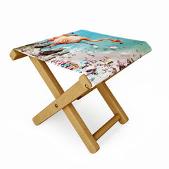 83 Oranges Flamingos on the Beach Wildlife Folding Stool