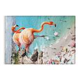 83 Oranges Flamingos on the Beach Wildlife Outdoor Rug