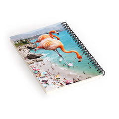83 Oranges Flamingos on the Beach Wildlife Spiral Notebook