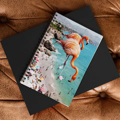 83 Oranges Flamingos on the Beach Wildlife Spiral Notebook
