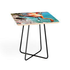 83 Oranges Flamingos on the Beach Wildlife Side Table