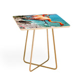 83 Oranges Flamingos on the Beach Wildlife Side Table