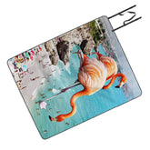 83 Oranges Flamingos on the Beach Wildlife Picnic Blanket