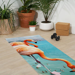 83 Oranges Flamingos on the Beach Wildlife Yoga Mat
