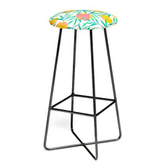 83 Oranges Floral Blush Gold Bar Stool