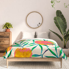 83 Oranges Floral Blush Gold Comforter