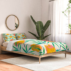 83 Oranges Floral Blush Gold Comforter