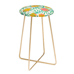 83 Oranges Floral Blush Gold Counter Stool