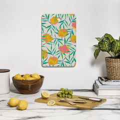 83 Oranges Floral Blush Gold Cutting Board Rectangle
