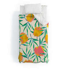 83 Oranges Floral Blush Gold Duvet Cover