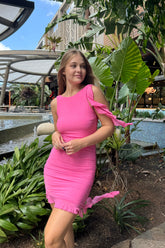 Florella Mini Dress - Hot Pink