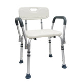 HappyBath Tool-Free Shower Chair with Backrest and Handles Assembled