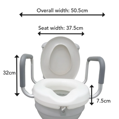 Raised Toilet Seat 3" with Handles