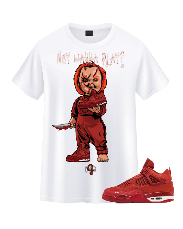 Jordan 4 Nigel Sylvester Chucky - Original Jawns - White T-Shirt - T-Shirt - Jawns on Fire Sneakers & Shoes