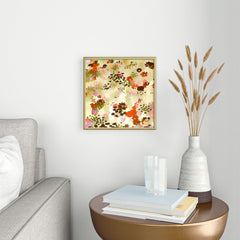 83 Oranges A Sunlit Meadow Square Metal Framed Art Print