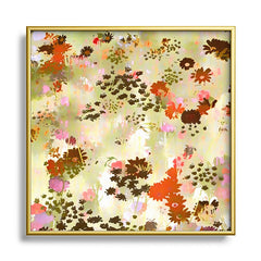 83 Oranges A Sunlit Meadow Square Metal Framed Art Print