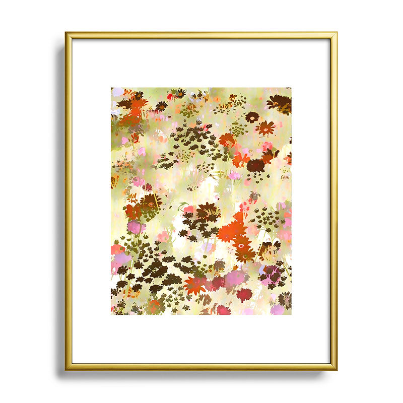 83 Oranges A Sunlit Meadow Metal Framed Art Print
