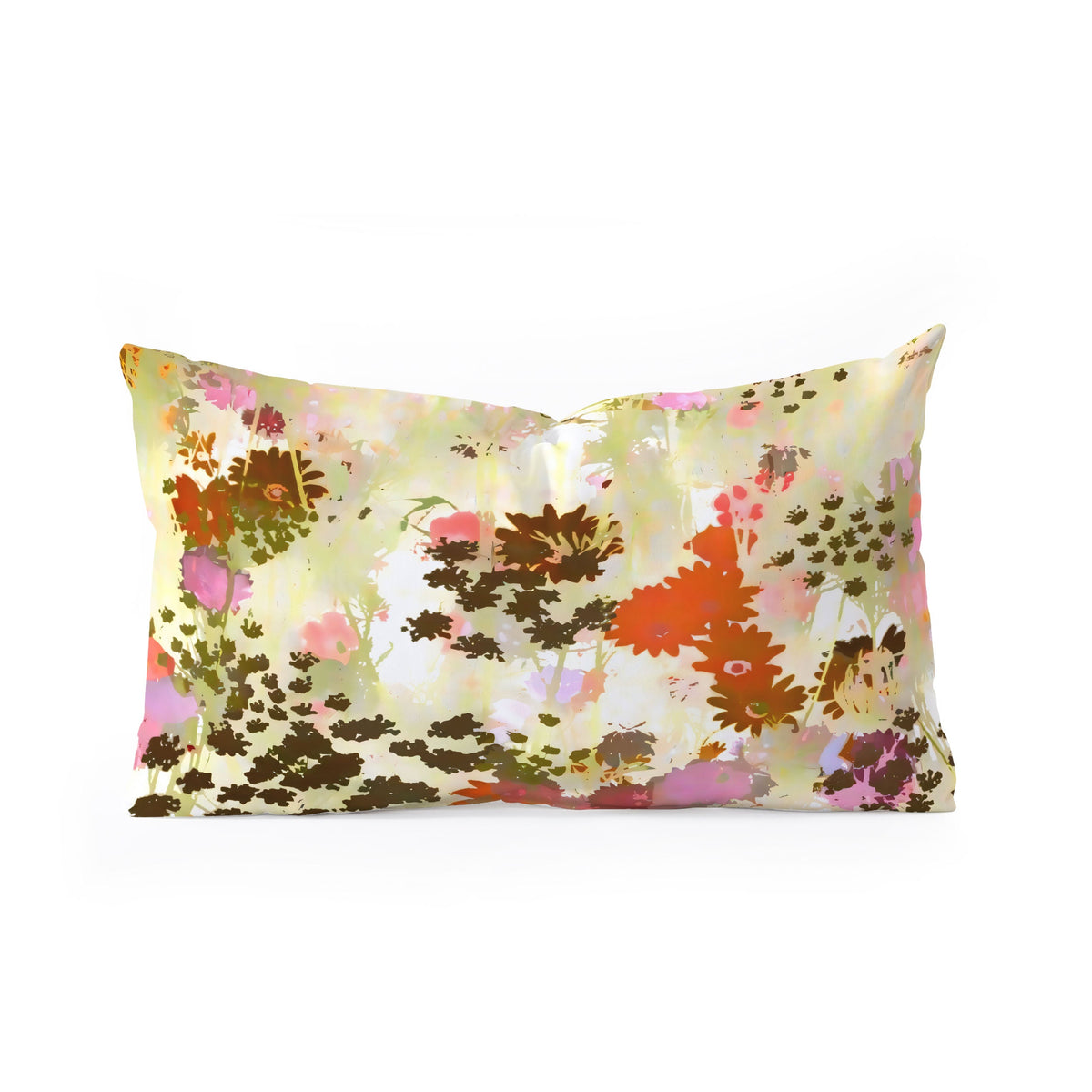 83 Oranges A Sunlit Meadow Oblong Throw Pillow