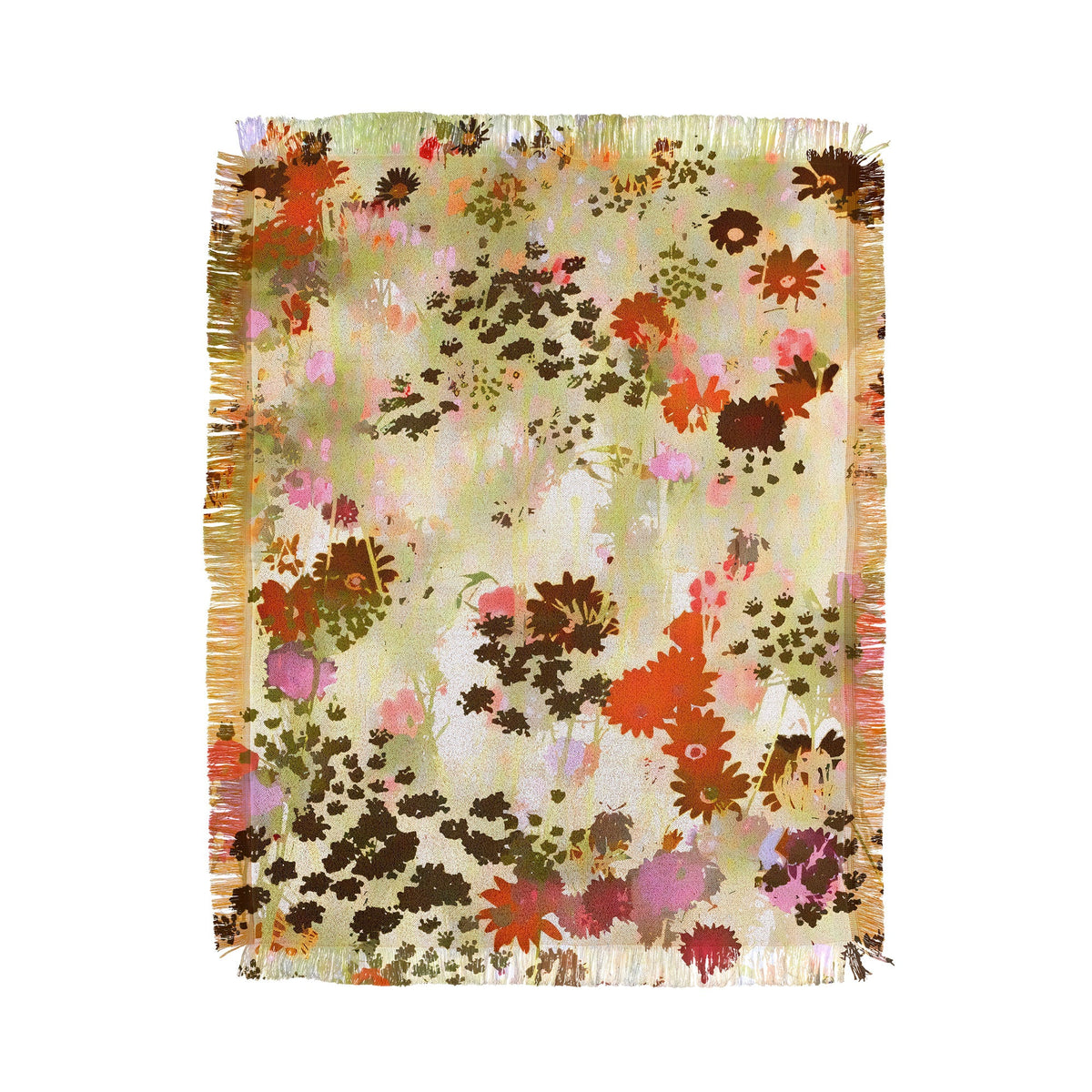 83 Oranges A Sunlit Meadow Throw Blanket
