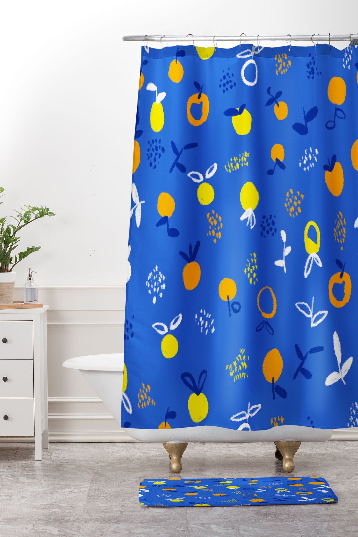 83 Oranges Always Summer In Good Company Shower Curtain And Mat
