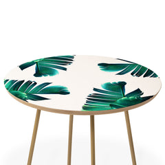 83 Oranges Banana Leaf Crush Round Side Table