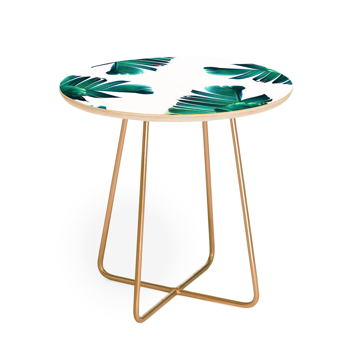 83 Oranges Banana Leaf Crush Round Side Table