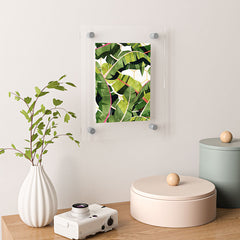83 Oranges Banana Leaf Salad Floating Acrylic Print