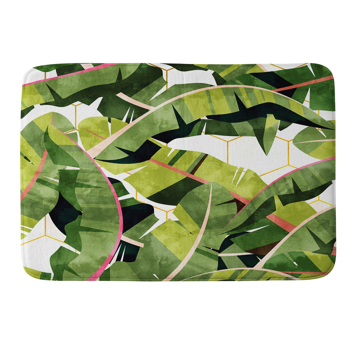 83 Oranges Banana Leaf Salad Memory Foam Bath Mat