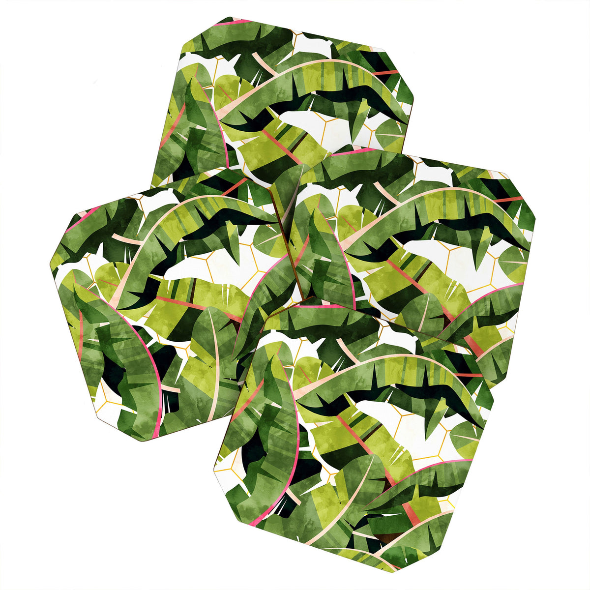 83 Oranges Banana Leaf Salad Coaster Set