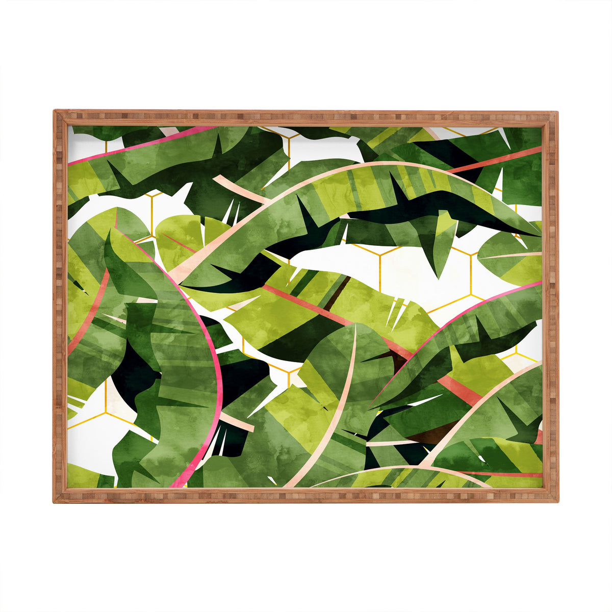 83 Oranges Banana Leaf Salad Rectangular Tray