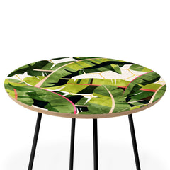 83 Oranges Banana Leaf Salad Round Side Table