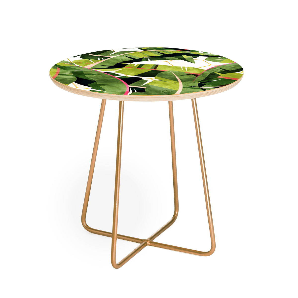 83 Oranges Banana Leaf Salad Round Side Table