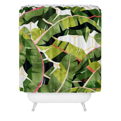 83 Oranges Banana Leaf Salad Shower Curtain