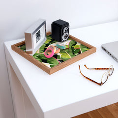 83 Oranges Banana Leaf Salad Square Tray
