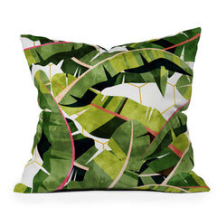 83 Oranges Banana Leaf Salad Outdoor Throw Pillow