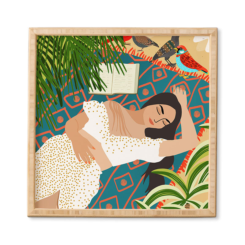 83 Oranges Beach Read Sleep Repeat Framed Wall Art