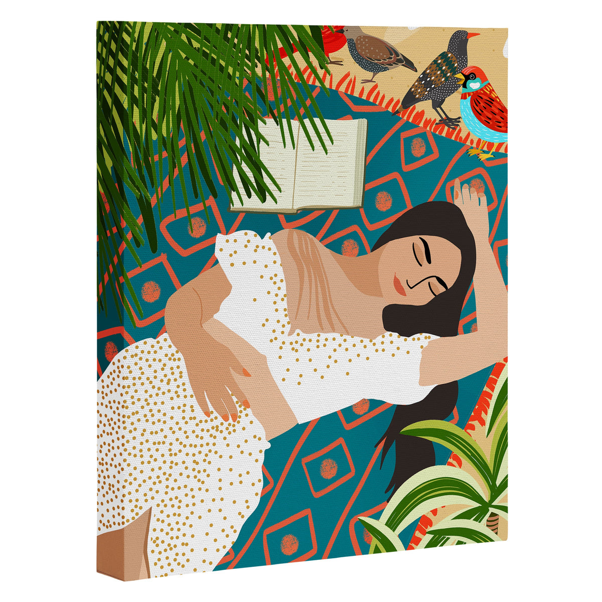 83 Oranges Beach Read Sleep Repeat Art Canvas