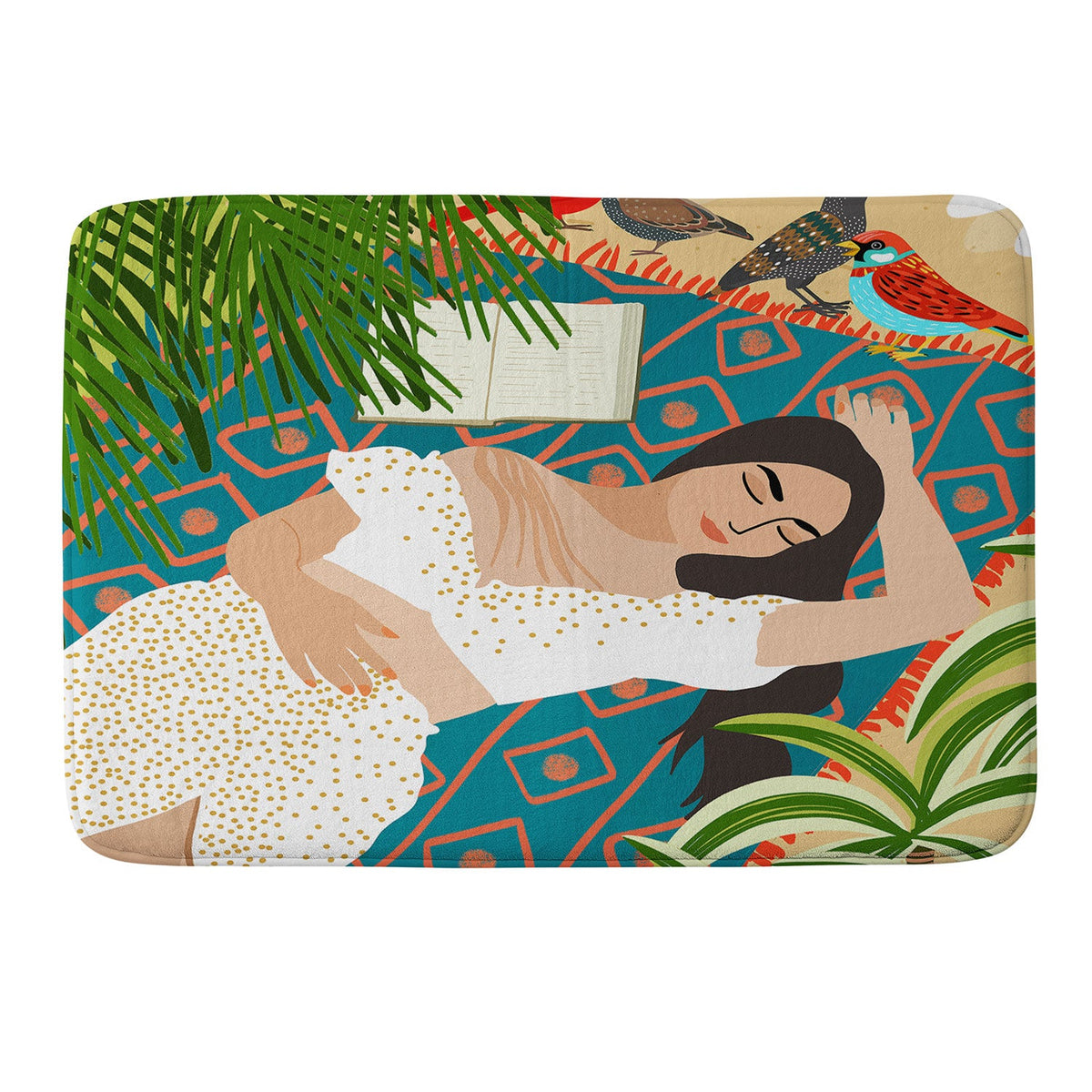 83 Oranges Beach Read Sleep Repeat Memory Foam Bath Mat