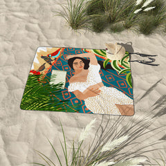 83 Oranges Beach Read Sleep Repeat Picnic Blanket