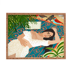 83 Oranges Beach Read Sleep Repeat Rectangular Tray