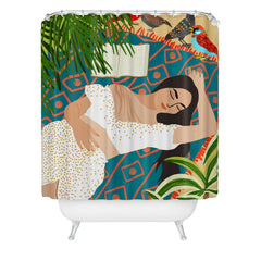 83 Oranges Beach Read Sleep Repeat Shower Curtain