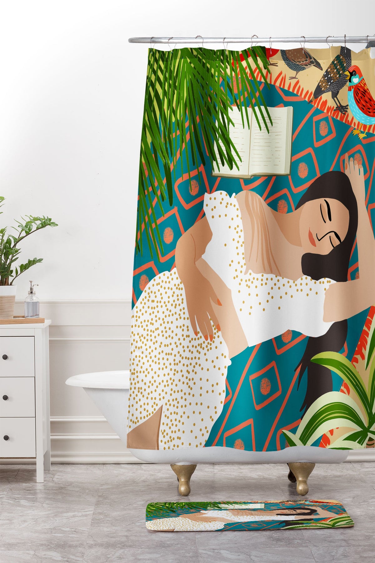 83 Oranges Beach Read Sleep Repeat Shower Curtain And Mat