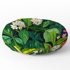 83 Oranges Beneath The Jungle Canopy Floor Pillow Round