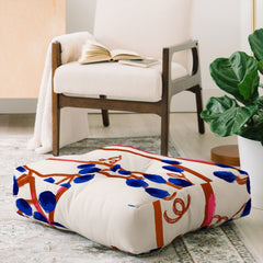 83 Oranges Berry Summer Floor Pillow Square