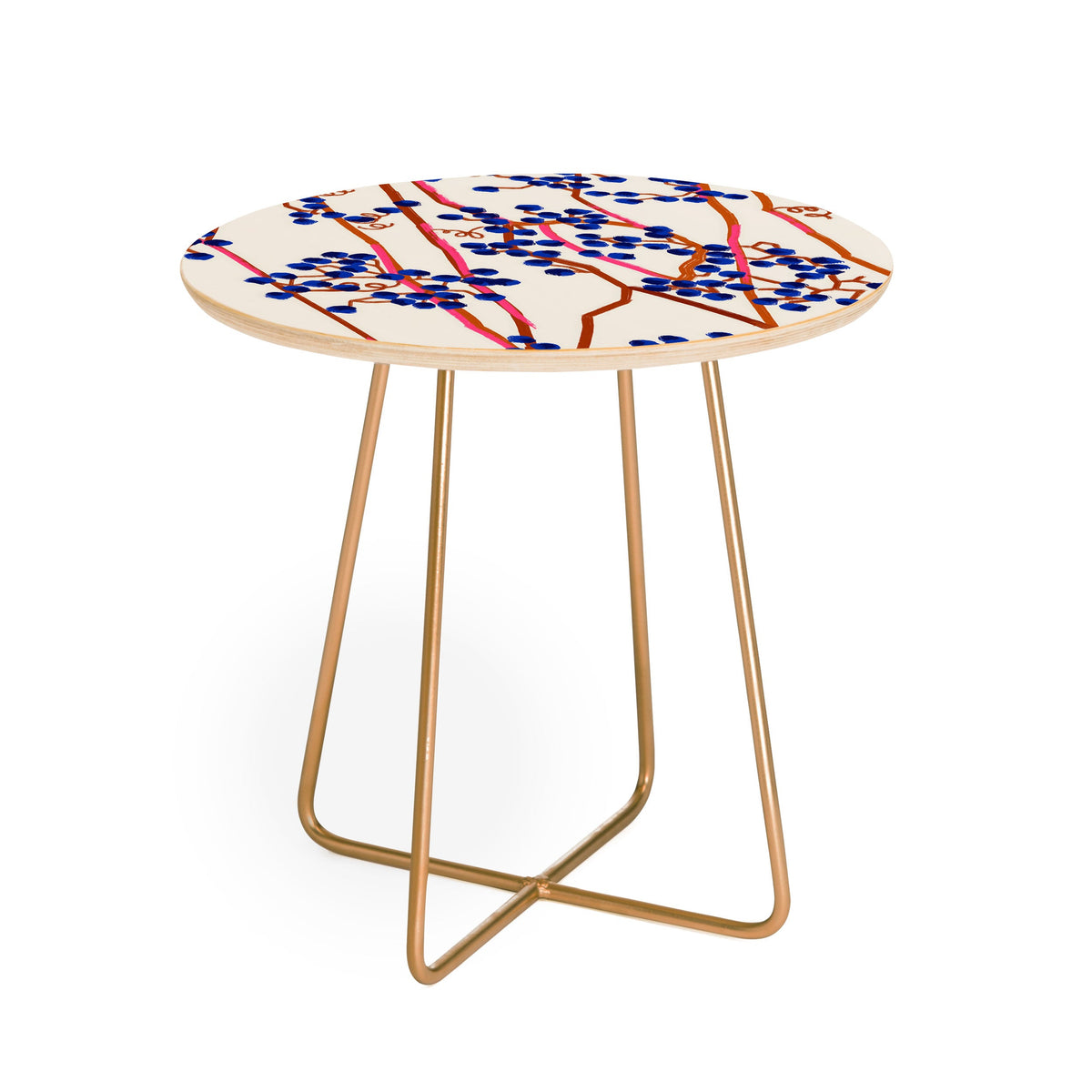 83 Oranges Berry Summer Round Side Table