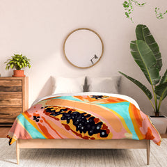 83 Oranges Big Papaya Watercolor Painting Comforter