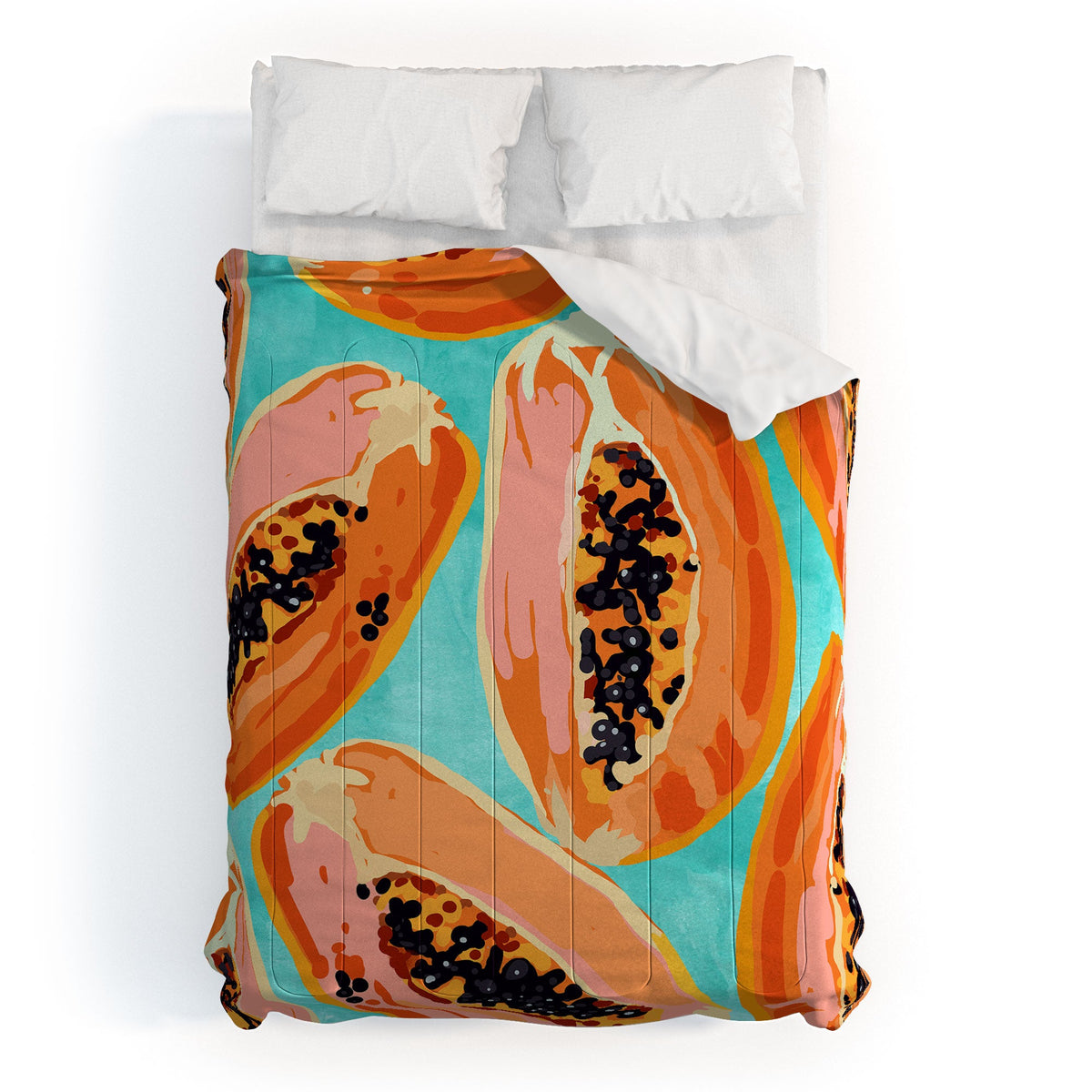 83 Oranges Big Papaya Watercolor Painting Comforter