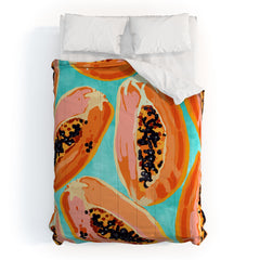 83 Oranges Big Papaya Watercolor Painting Comforter
