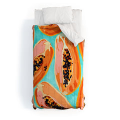 83 Oranges Big Papaya Watercolor Painting Comforter