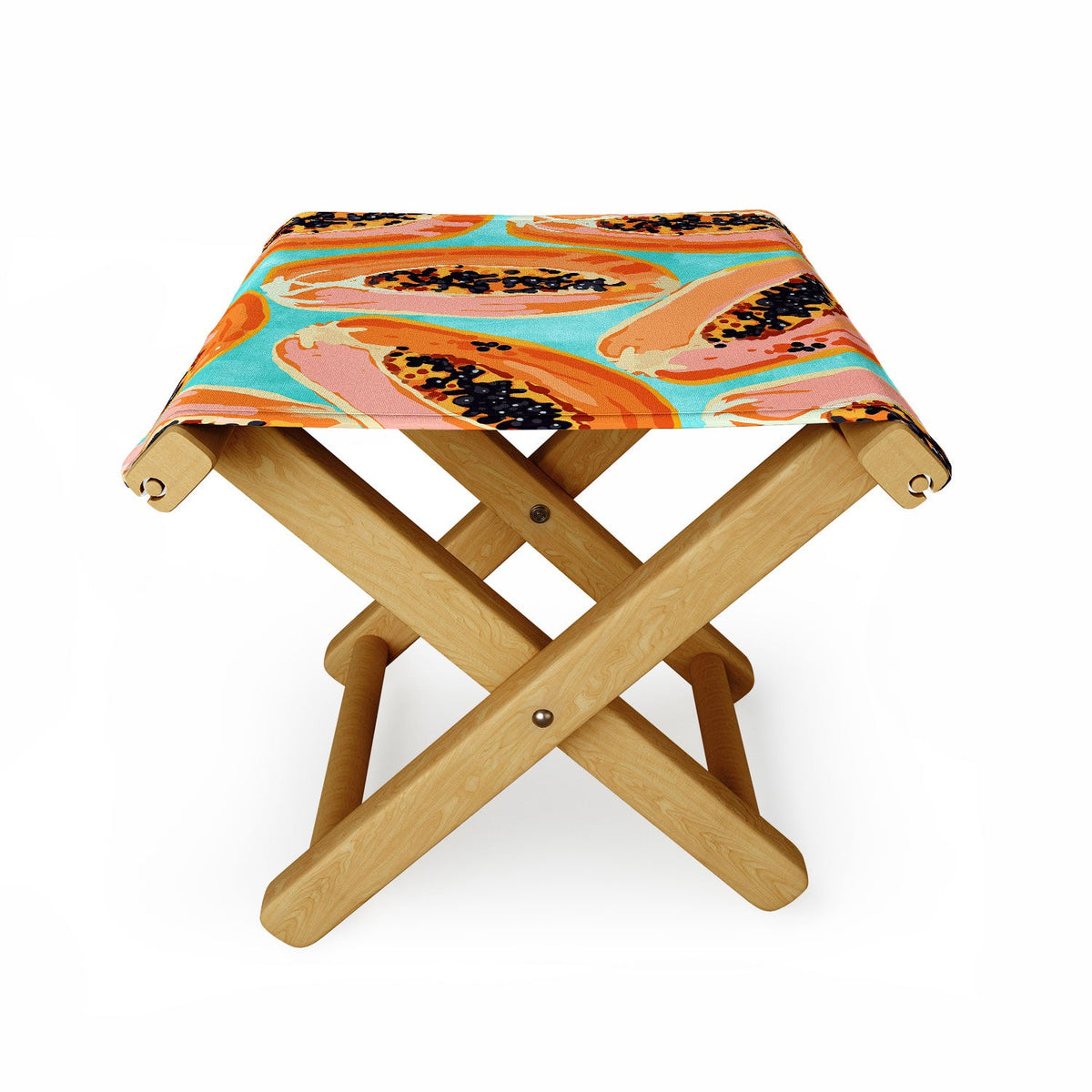 83 Oranges Big Papaya Watercolor Painting Folding Stool